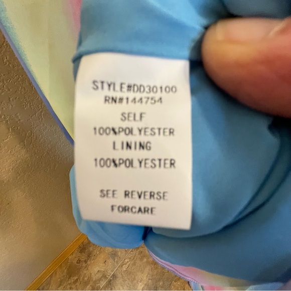 NWT Davi and Dani Rainbow Multi Ombre Tassel Tie Maxi Dress Size M - Picture 12 of 13